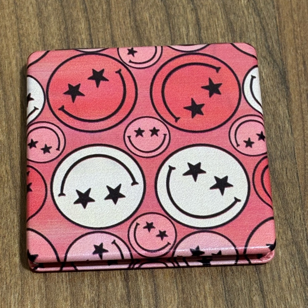 NEW Pink Smiley Face Compact Mirror